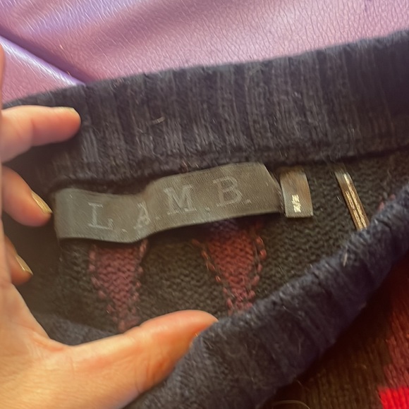 L.a.m.b Gwen SzM Stefani pendleton pattern tunic sweater pockets - Picture 8 of 8